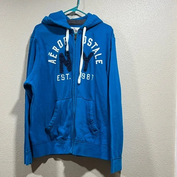 Aéropostale Blue NY Zip-Up Hoodie - Picture 1 of 5